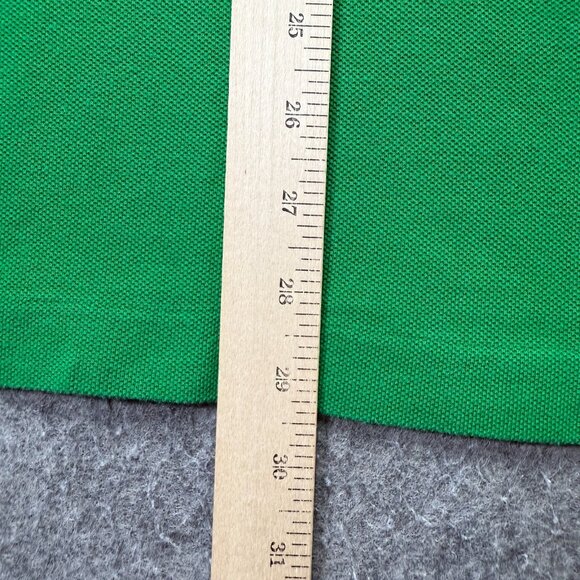Lacoste Polo Shirt Men 9 Green Solid Classic Fit Cotton Pique Knit 55" x 29" - Picture 10 of 12